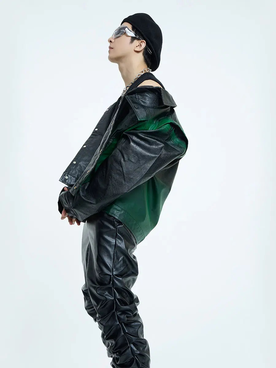 【23s September.】Dyed PU Punk Jacket+ Leather Pants ArtsKoreanMan