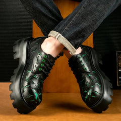 Burst Crack Platform Leather Shoes ArtsKoreanMan