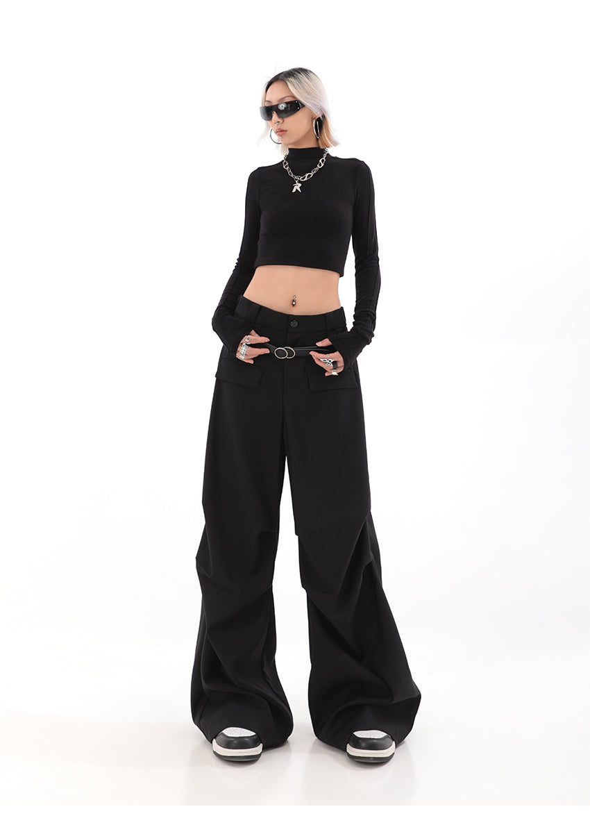 【23s July.】Pleated Wide-leg Track Pants