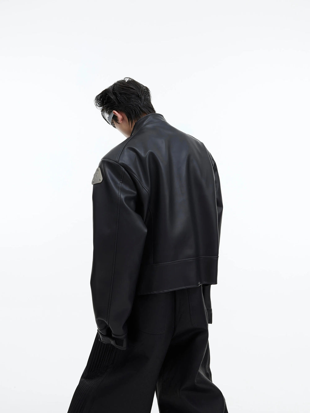 【23s September.】Metallic Logo 3D Deconstructed Leather Jacket ArtsKoreanMan