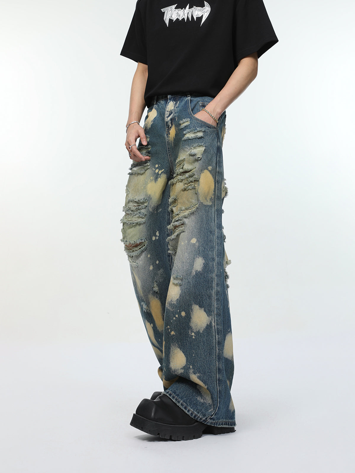 【24s May.】Distressed Ripped High Street Jeans