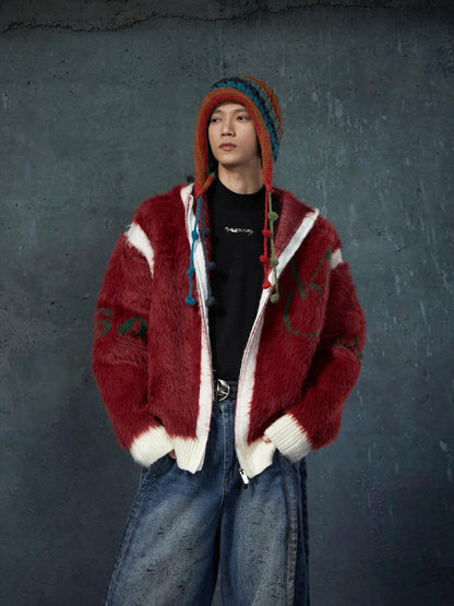 【25s Jan.】Faux Mink Hooded Cardigan Sweater