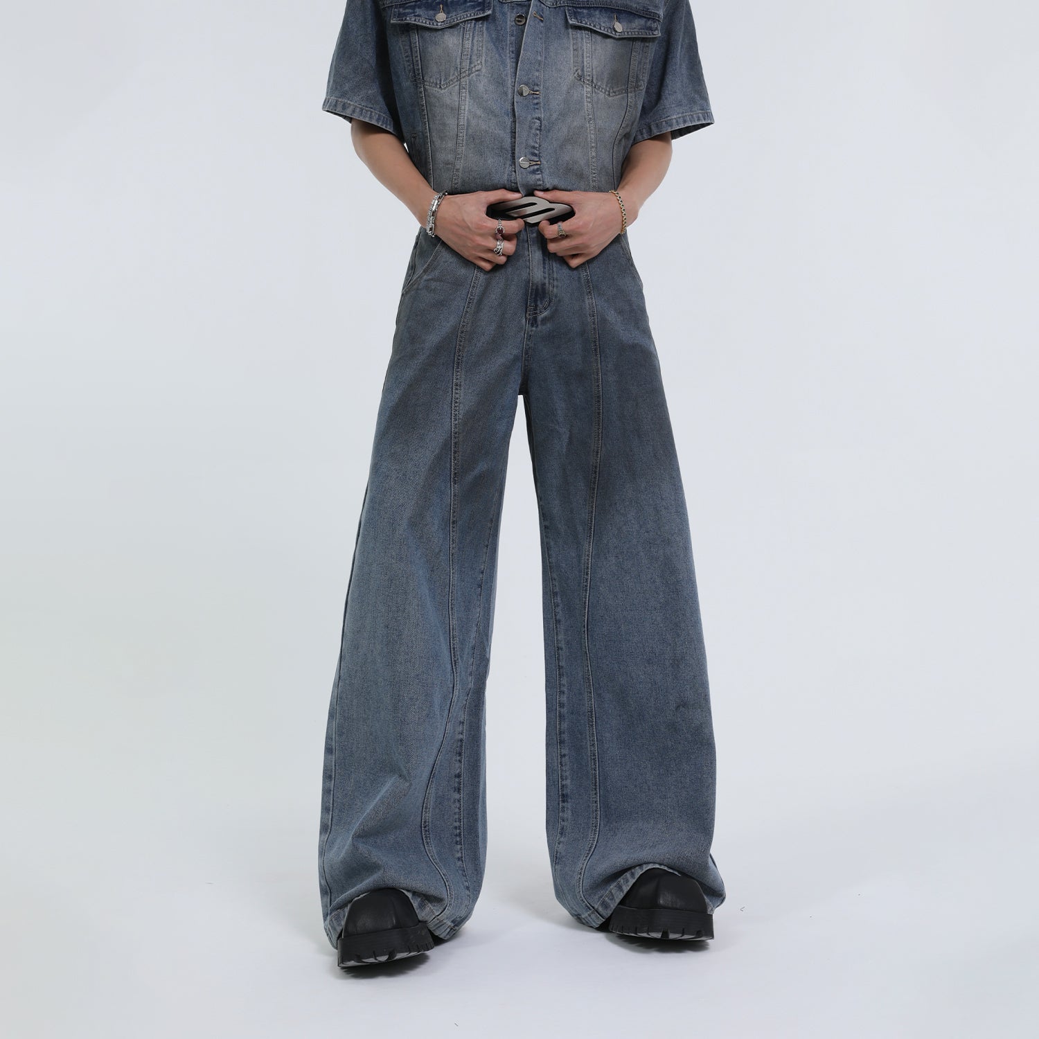 【24s Sep.】Classic Vintage Distressed Denim Shirt + Jeans ArtsKoreanMan