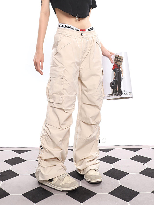 【23s December.】Drawstring Cuffs Pleated Cargo Pants