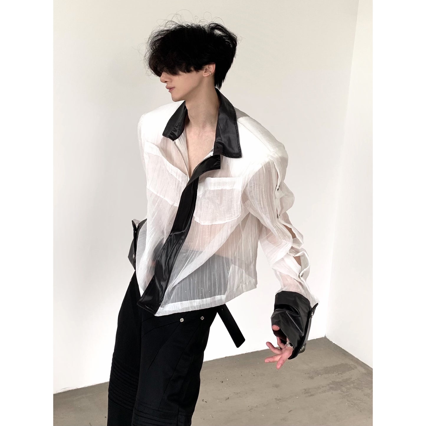 【24s July.】Thin Shimmering See-through Mesh Jacket