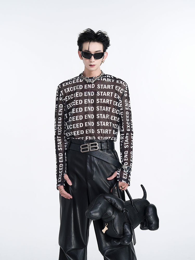 【24s Aug.】Letter Printed Mesh Ice Silk Sun Protection Clothing ArtsKoreanMan