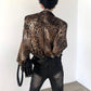 【24s Nov.】American Retro Shoulder Pad Leopard Print Shirt