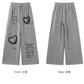 【24s Sep.】Printed Lazy Waist Loose Straight Pants TrendyStyle101