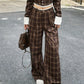 【24s Sep.】Retro Plaid Vest Waistcoat Casual Wide Leg Pants Set TrendyStyle101