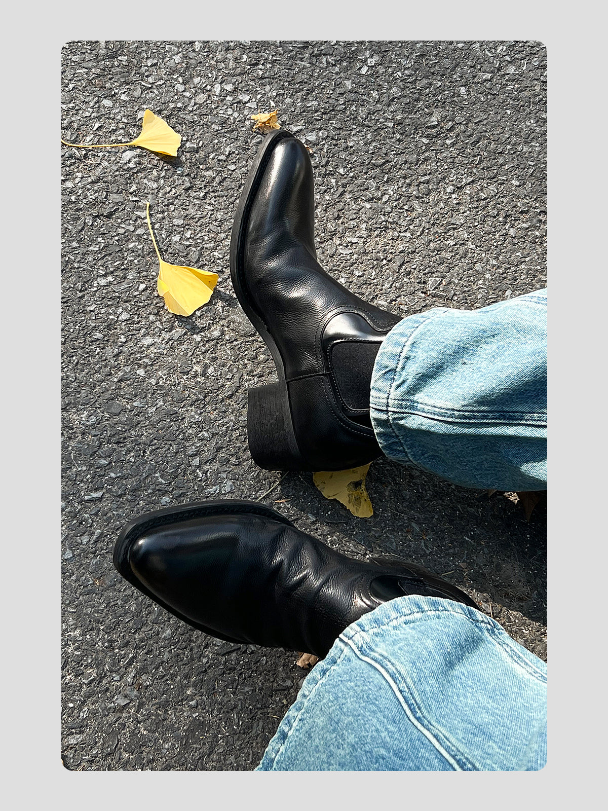 Pointed-toe Cowhide Upturned Toe Wizard Chelsea Boots