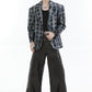 【24s Nov.】High Street Tie-Dye Plaid Loose Suit