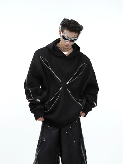 【24s Nov.】Deconstructed Metal Zip-up Hoodie