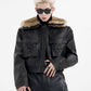 【24s January.】Ultra Short Pocket Leather Biker Fur Collar Jacket