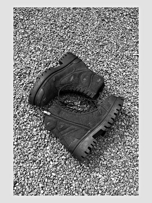 Retro Distressed Platform Martin Boots
