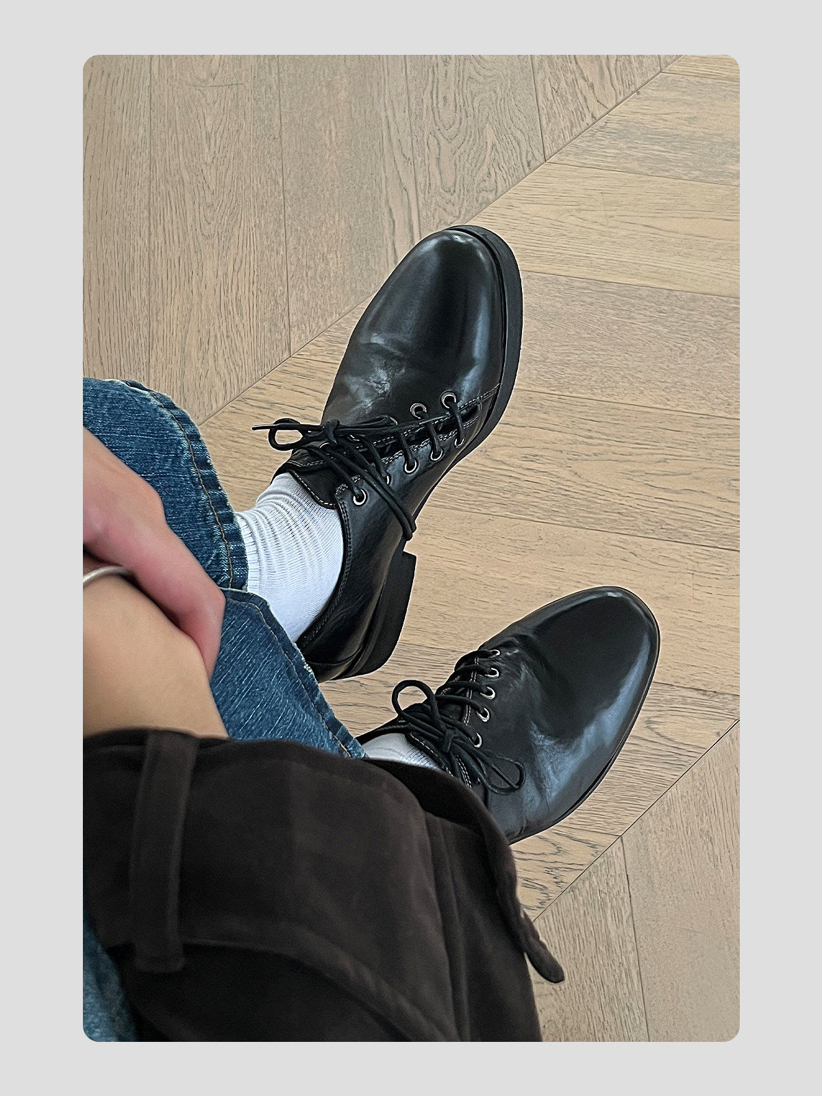 Deconstructed Lace-Up Derby Shoes