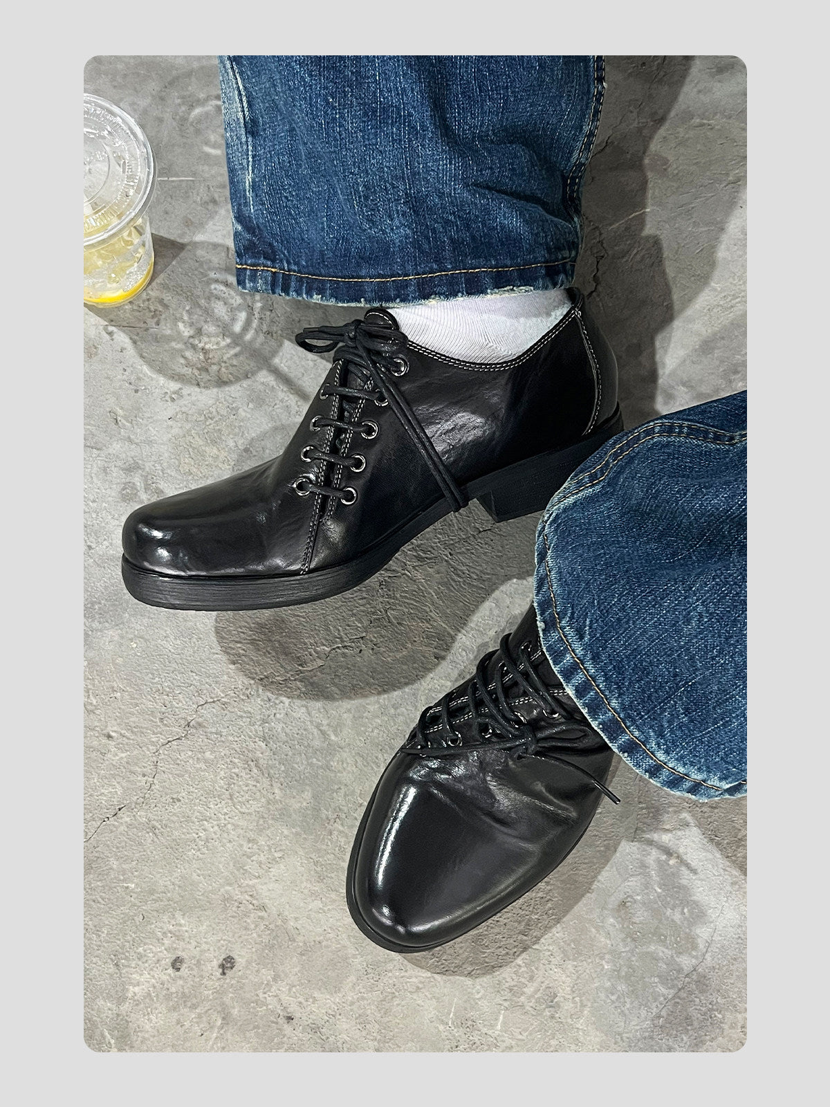 Deconstructed Lace-Up Derby Shoes