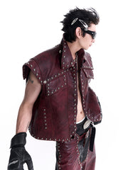 【24s Sep.】Studded Leather Vest ArtsKoreanMan