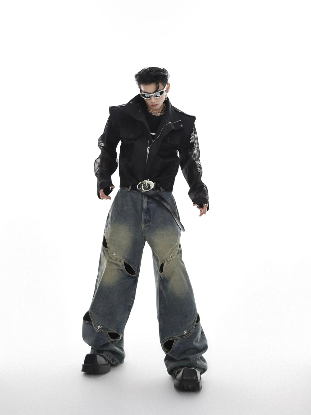 【23s May.】 Trendy Cutout Jeans ArtsKoreanMan