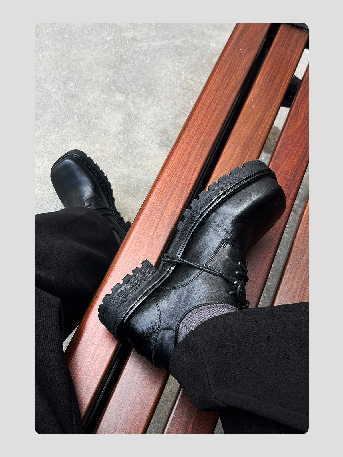 Washed Leather Square-Toe Derby Shoes