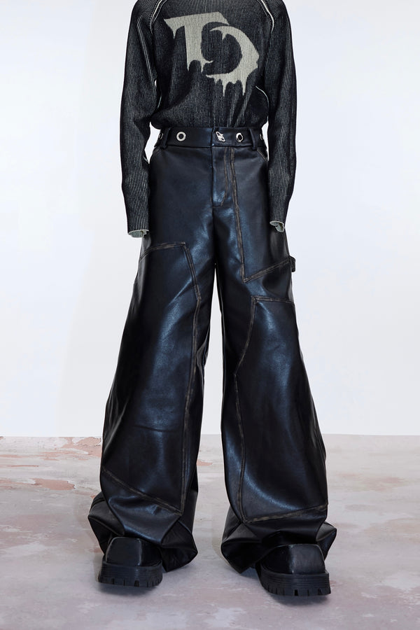 Matte Elegance: PU Leather Pants for Stylish Comfort – ArtsKoreanMan