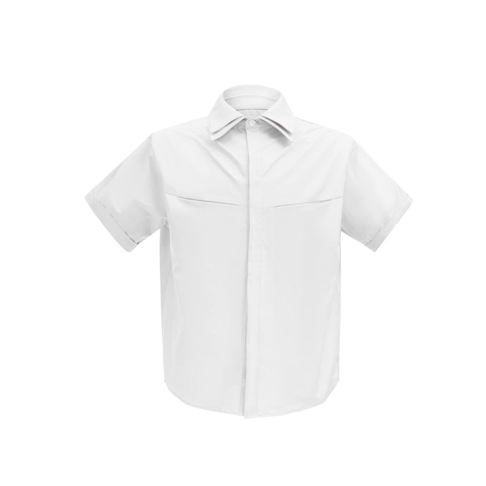 【24s July.】Deconstructed Double Layer 3D Pleated Short Sleeve Shirt ArtsKoreanMan