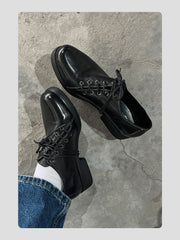 Deconstructed Lace-Up Derby Shoes