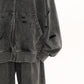 【25s Mar.】Destroyed Washed Distressed Hooded Cardigan Baggy Pants Suit