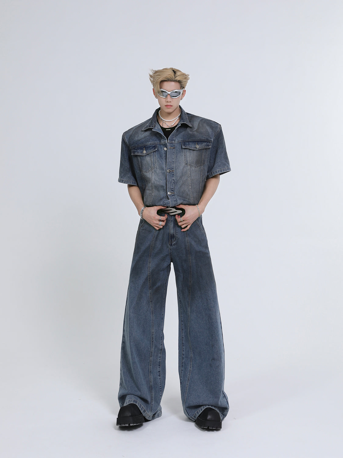 【24s Sep.】Classic Vintage Distressed Denim Shirt + Jeans ArtsKoreanMan