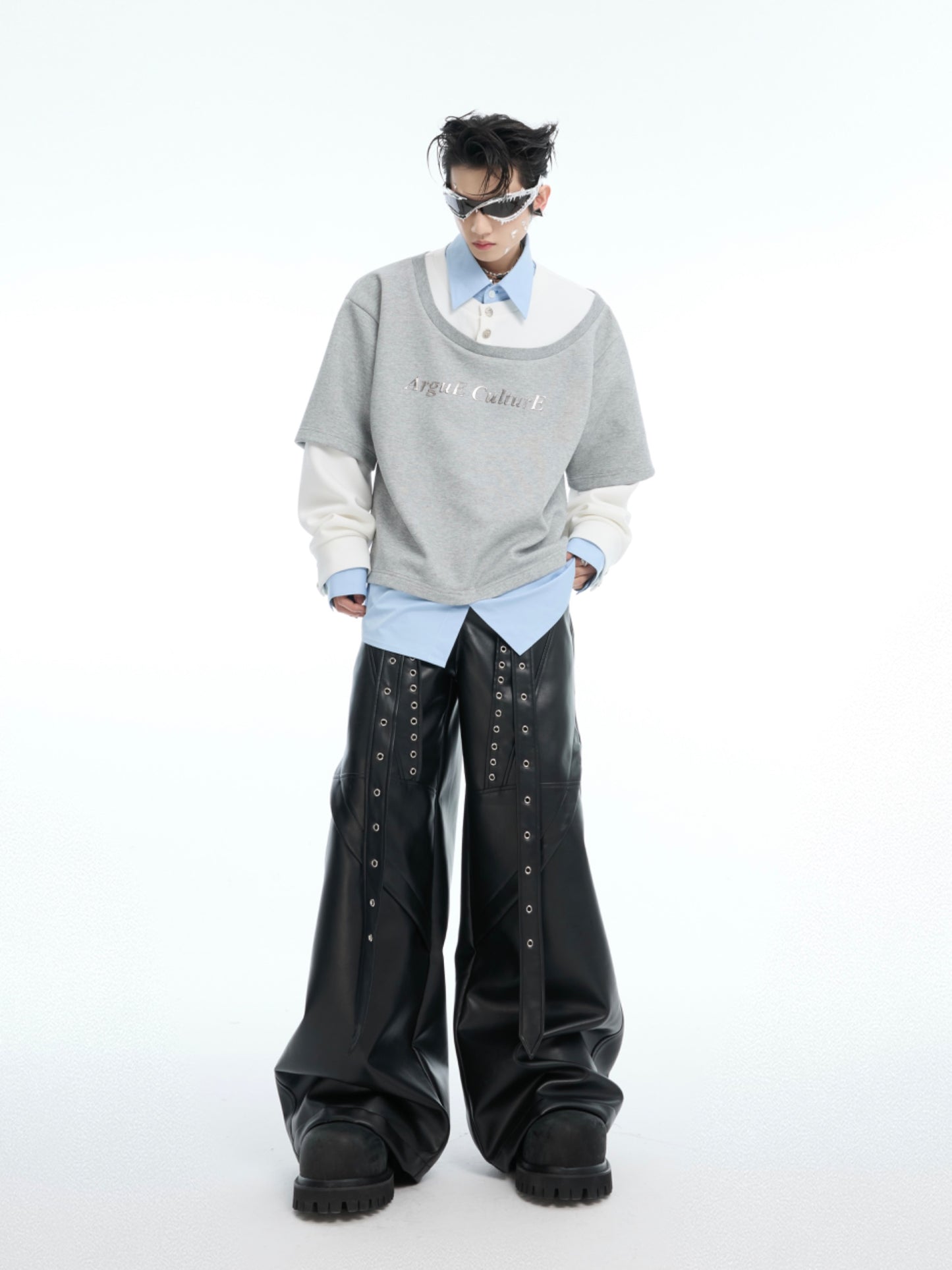 【25s Mar.】Niche Heavyweight Fake Three-piece Contrast Color Stitching Sweatshirt