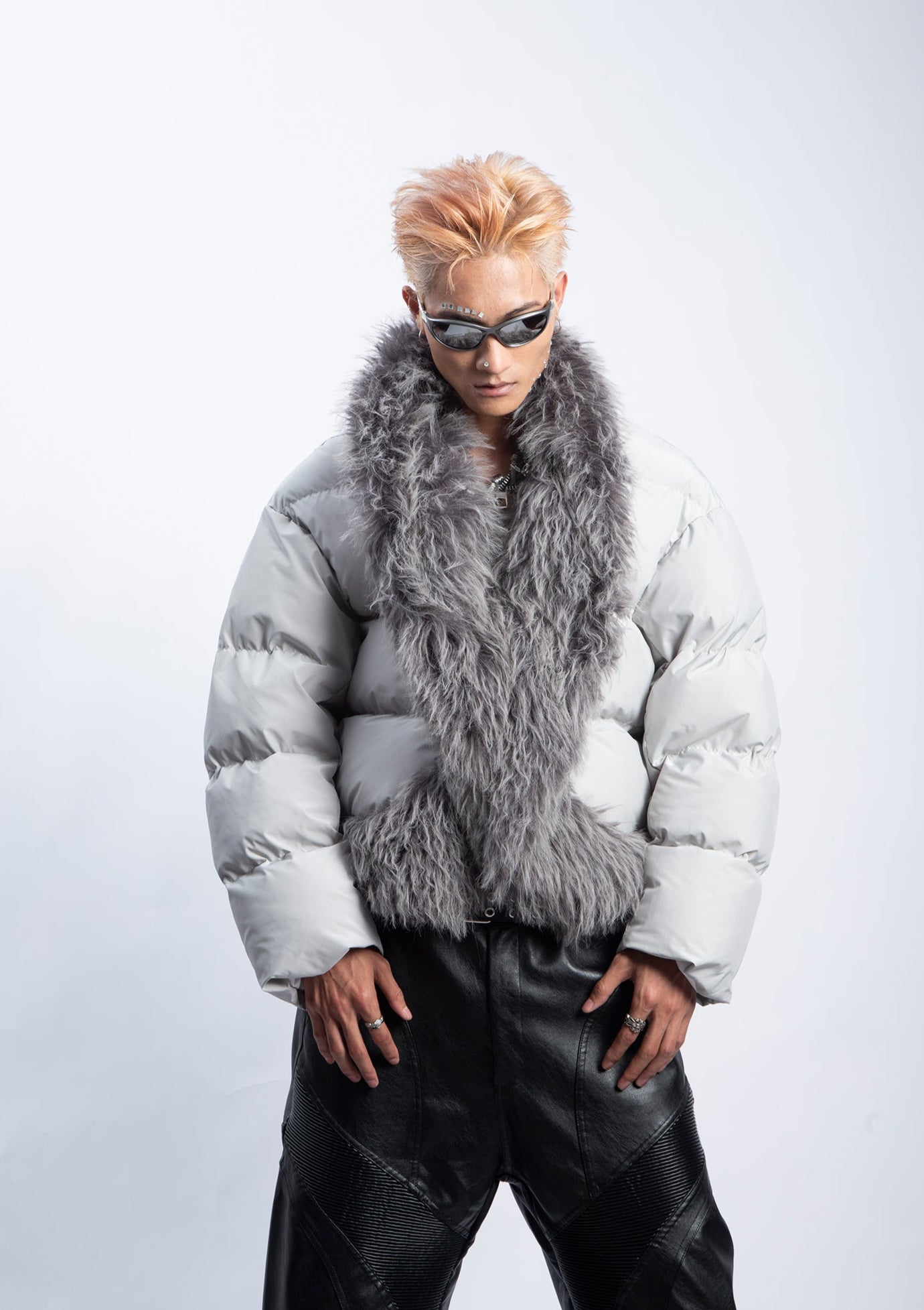 【25s Feb.】Fur Collar Stitching High-end Short Cotton Jacket