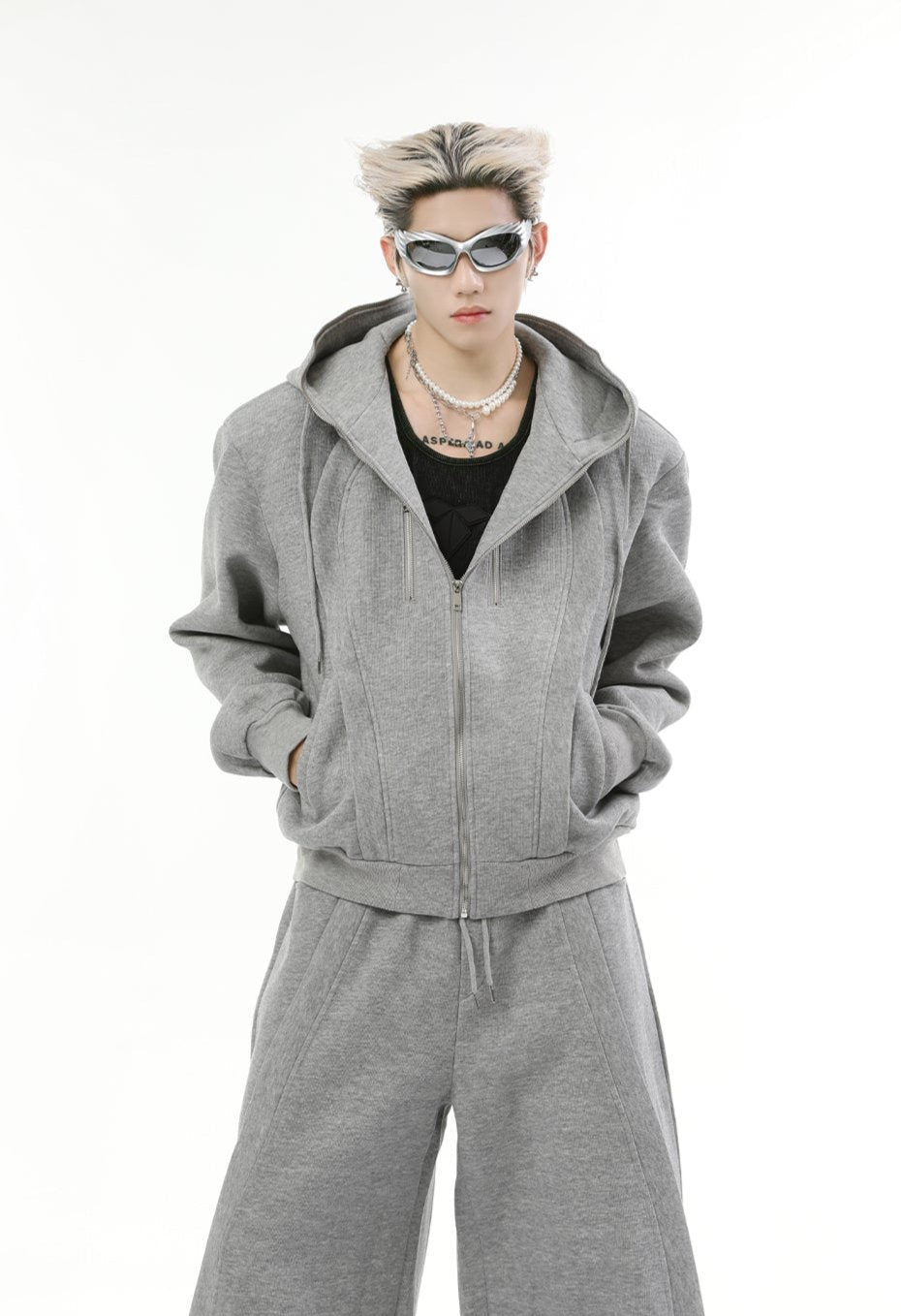 【24s Nov.】Solid Color Hooded Sweatshirt Jacket + Casual Pants Sports Suit