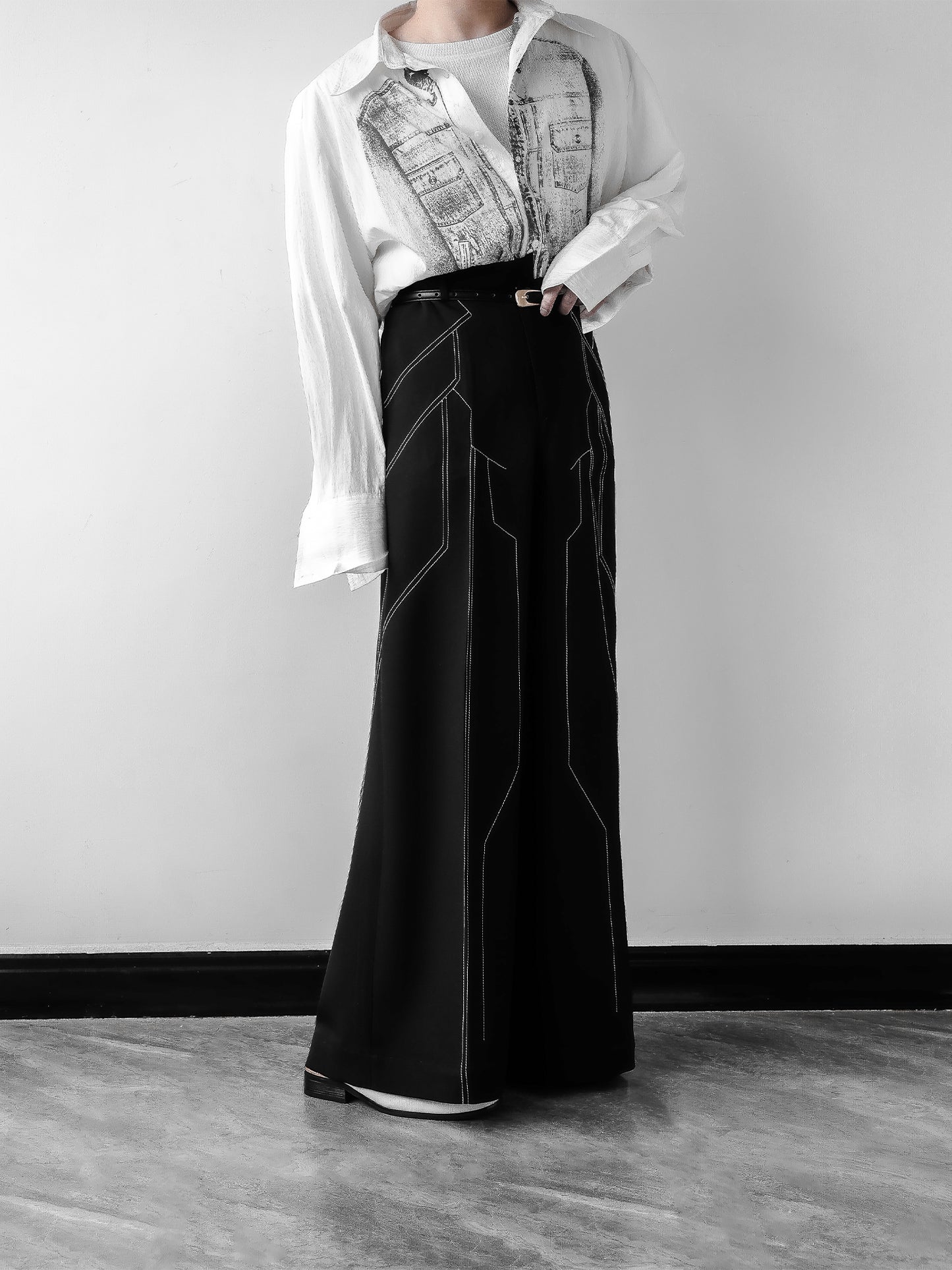 【25s Feb.】Vertical lines wide leg trousers