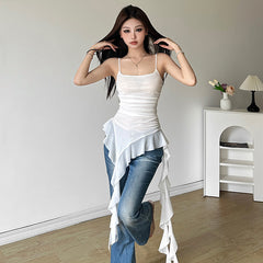 【24s May.】Retro Tie-dye Printed Irregular Vest ArtsKoreanMan