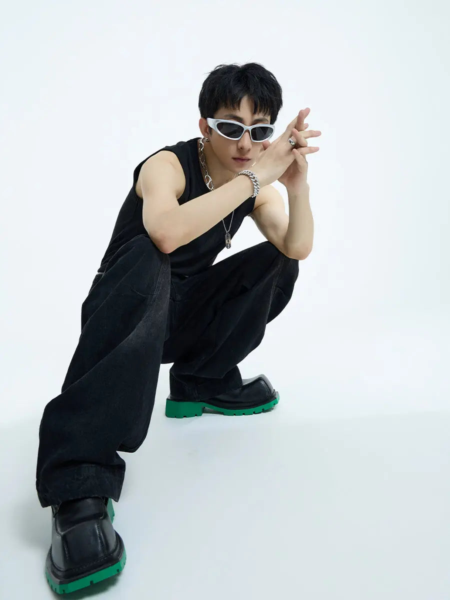 【23s September.】Curved Irregular Wide Leg Jeans ArtsKoreanMan