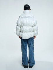 【23s September.】Irregular Pleat Stand Collar Cotton Jacket -L ArtsKoreanMan