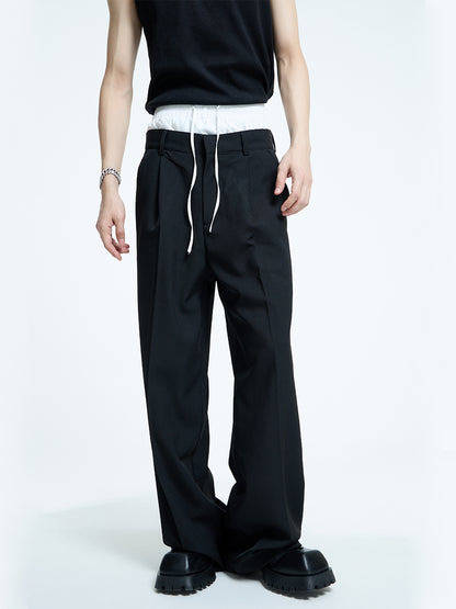 【23s September.】Double Layer High Waist Relaxed Pants