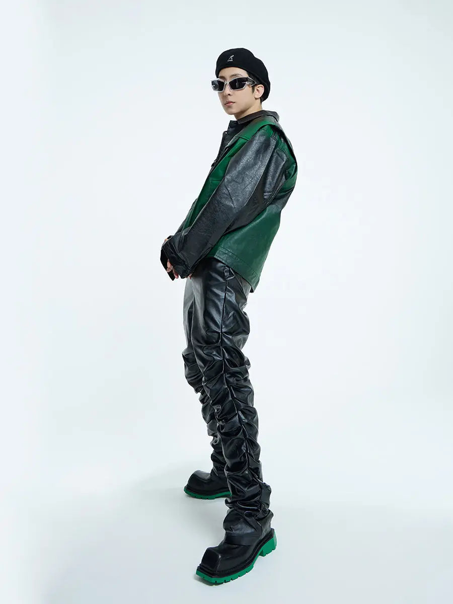 【23s September.】Dyed PU Punk Jacket+ Leather Pants ArtsKoreanMan