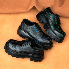 Burst Crack Platform Leather Shoes ArtsKoreanMan