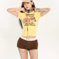 【24s May.】Retro American Fake Two-piece Low-waist Shorts