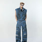 【24s March.】Retro Washed Distressed Denim Suit