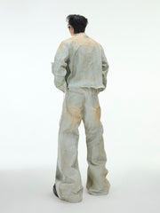 【25s Feb.】Pearl Embellished Vintage Denim Jacket