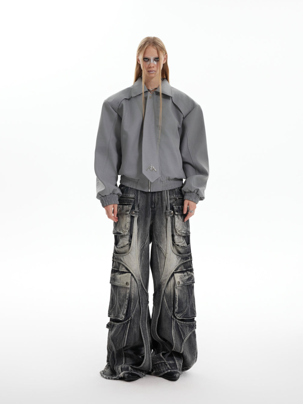 【24s Oct.】Pleated Tightening Shoulder Pads Design Sense Biker Jacket ArtsKoreanMan