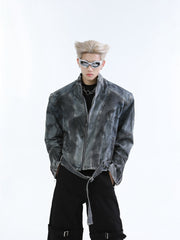 【24s Oct.】Wasteland Style Distressed Silhouette Denim Jacket ArtsKoreanMan
