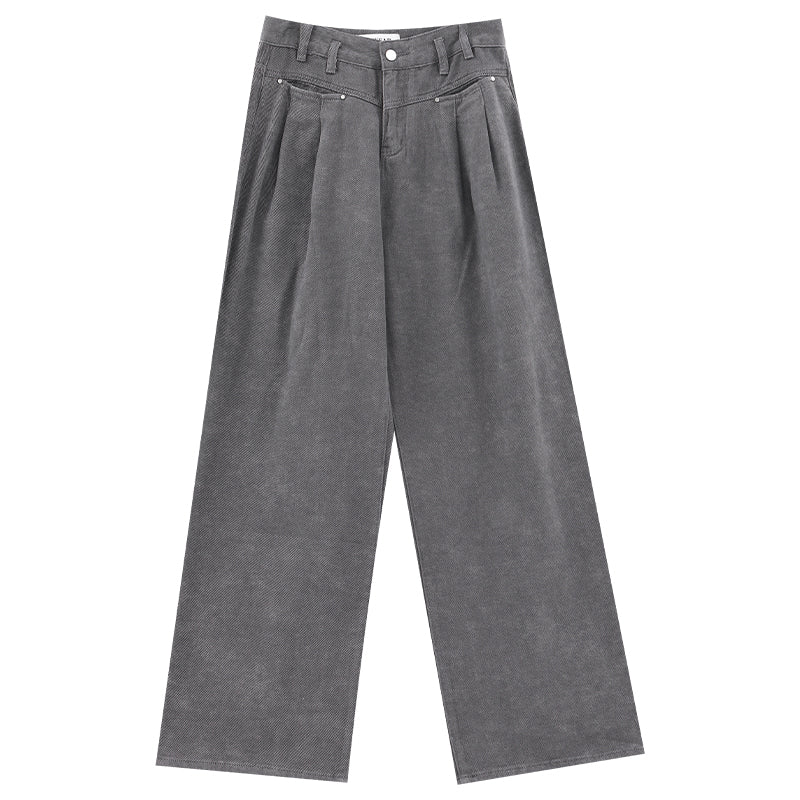 【24s Sep.】High Waist Grey Wide Leg Jeans ArtsKoreanMan