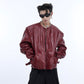 【24s March.】Retro Patented Collarless Cropped Jacket