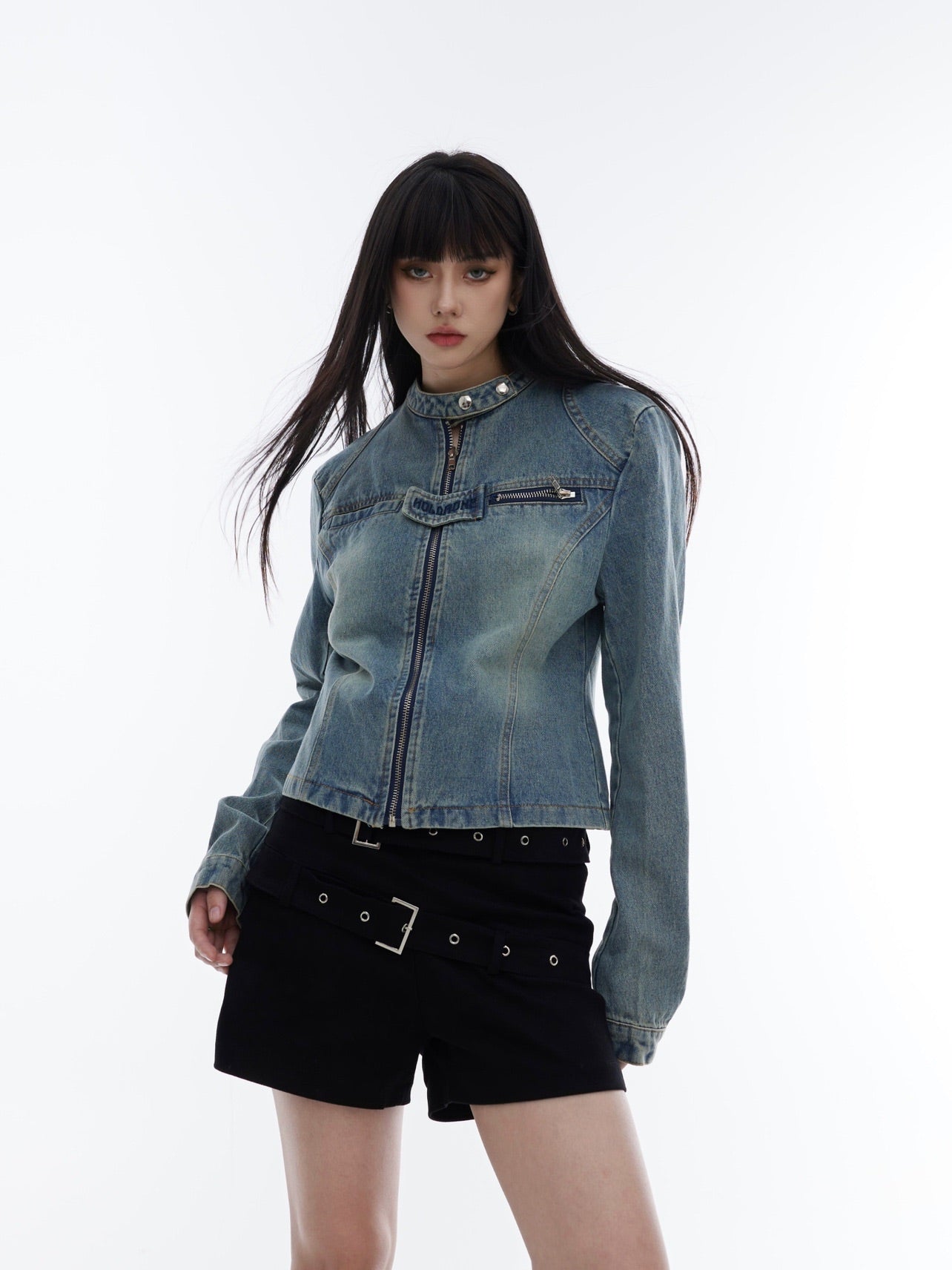 【23s August.】Embroidered Washed Denim Jacket
