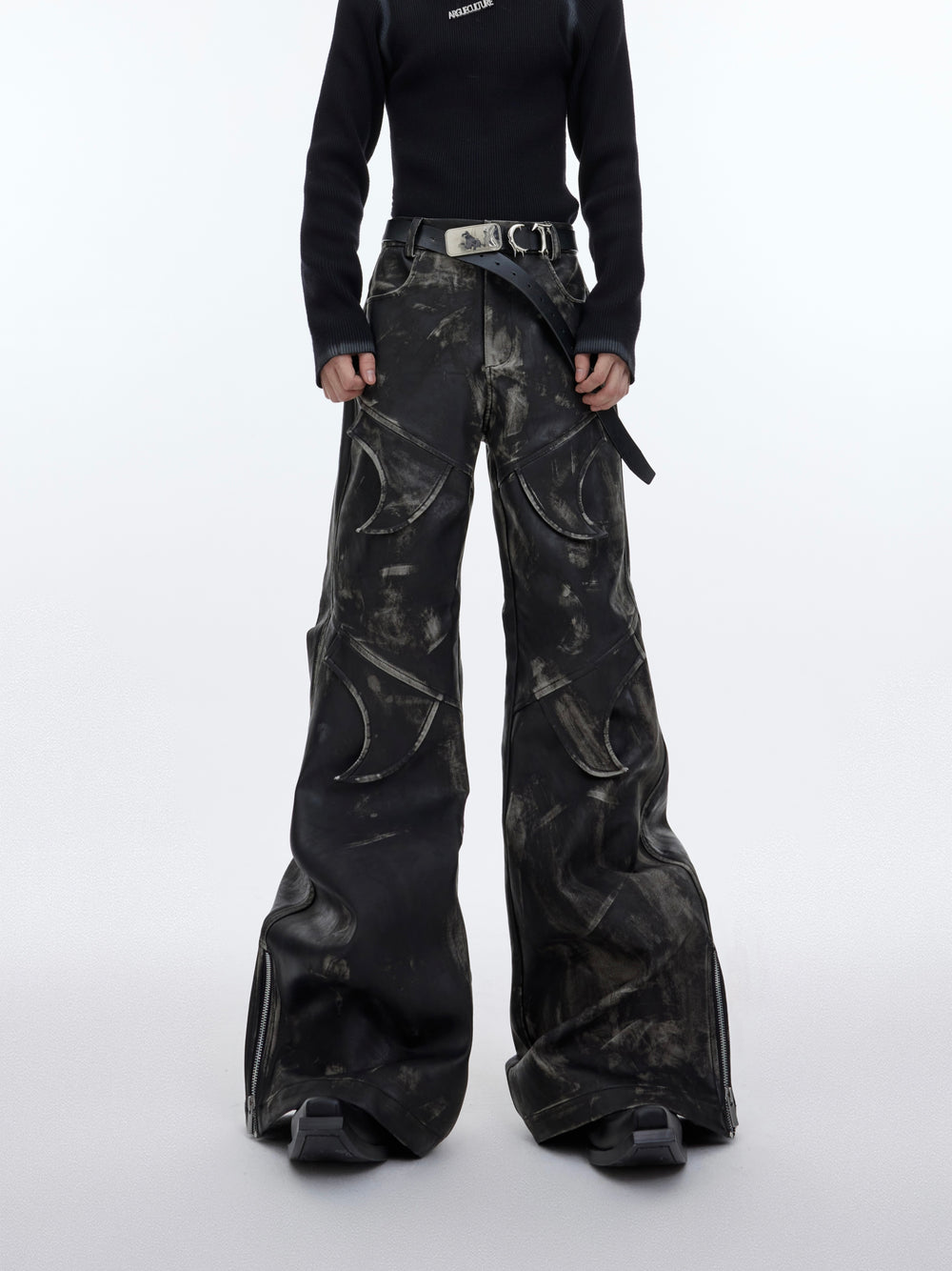 【23s November.】Distressed Faded Leather Trousers ArtsKoreanMan