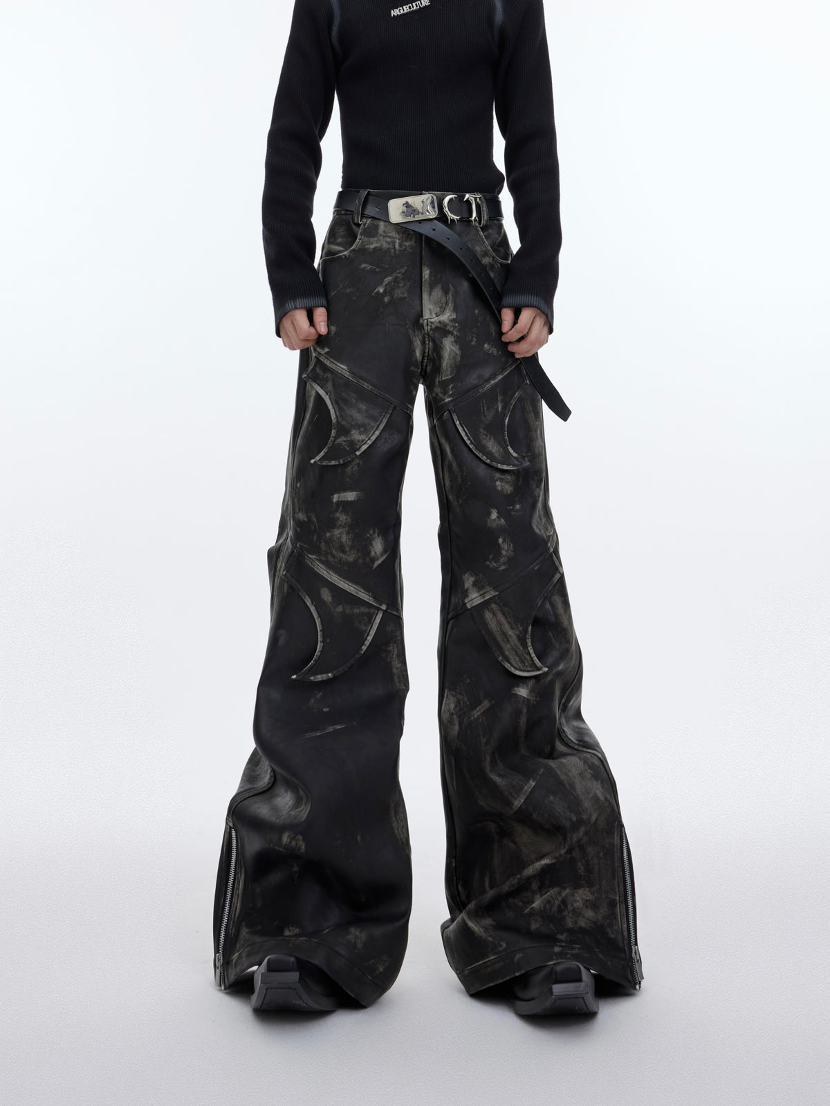 【23s November.】Distressed Faded Leather Trousers ArtsKoreanMan