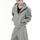 【24s Nov.】Solid Color Hooded Sweatshirt Jacket + Casual Pants Sports Suit