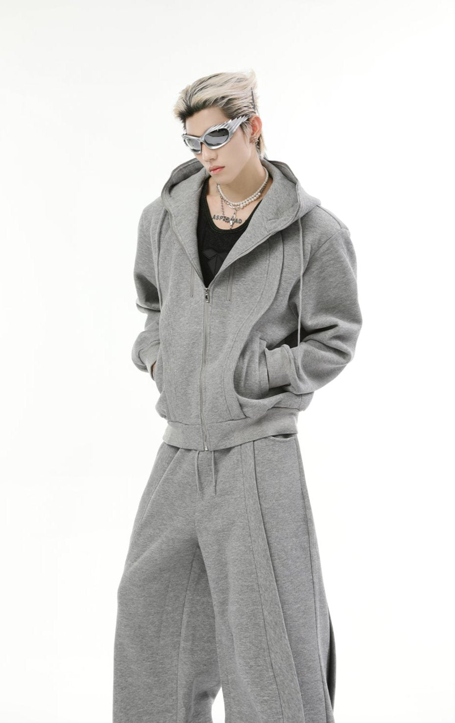 【24s Nov.】Solid Color Hooded Sweatshirt Jacket + Casual Pants Sports Suit